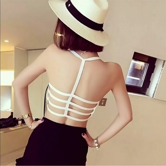 3 Lace criss cross black bralette bikini top - Picture 5 of 9